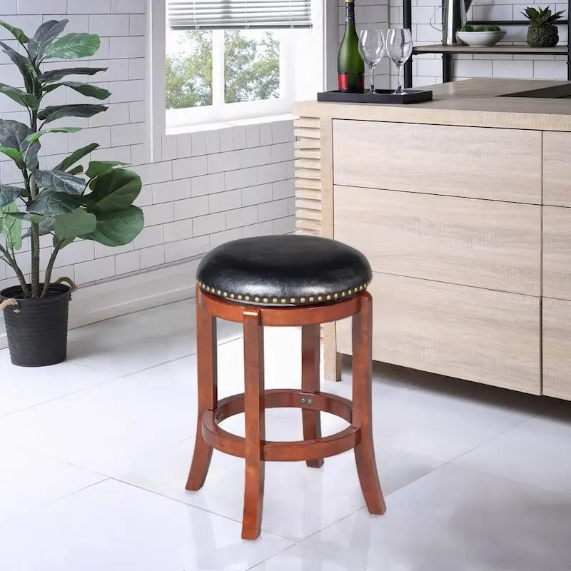 Tabouret de bar pivotant à hauteur de comptoir Cordova noir