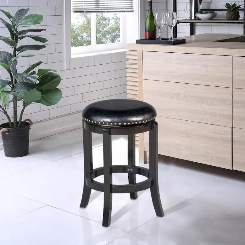 Tabouret de bar pivotant à hauteur de comptoir Cordova noir