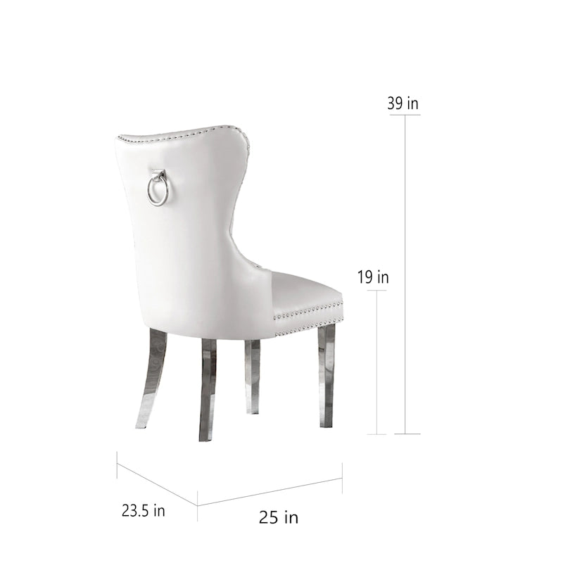 Lot de 2 chaises de salle à manger capitonnées en tissu avec pieds en bois