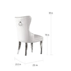 Lot de 2 chaises de salle à manger capitonnées en tissu avec pieds en bois