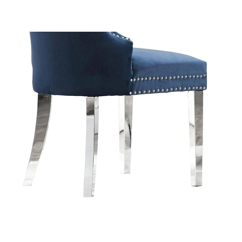 Lot de 2 chaises de salle à manger capitonnées en tissu avec pieds en bois