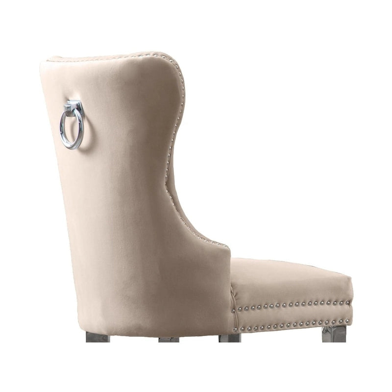 Lot de 2 chaises de salle à manger capitonnées en tissu avec pieds en bois