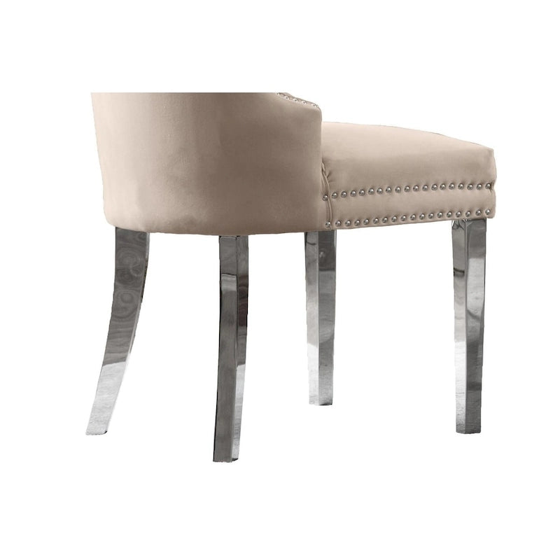 Lot de 2 chaises de salle à manger capitonnées en tissu avec pieds en bois