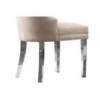 Lot de 2 chaises de salle à manger capitonnées en tissu avec pieds en bois