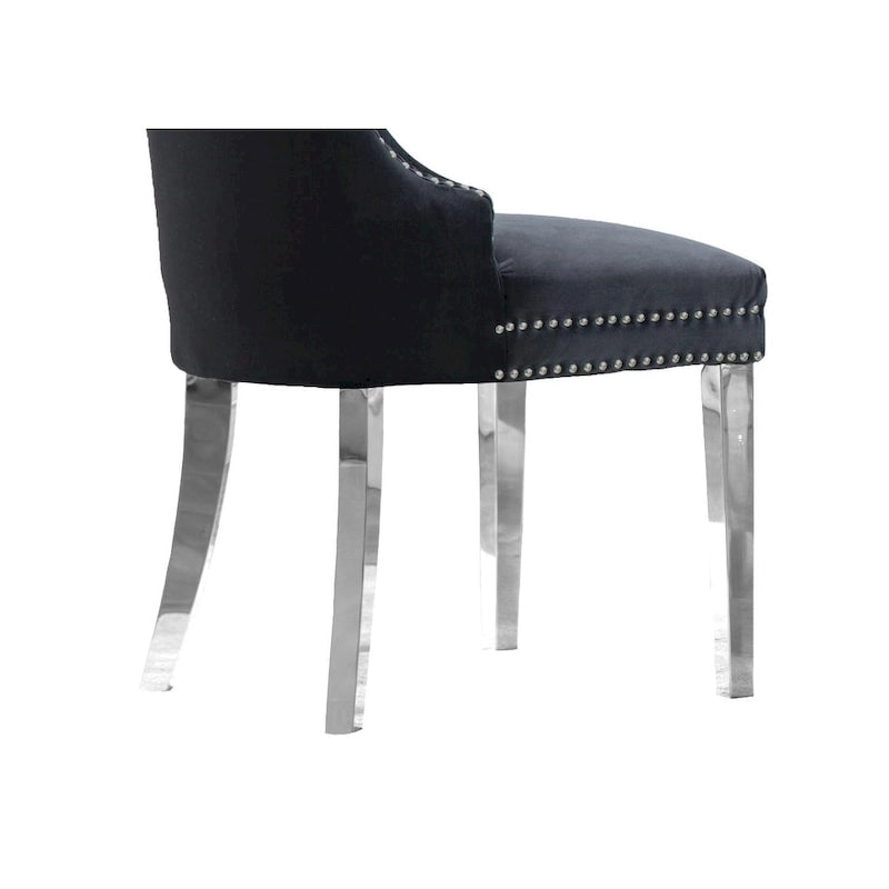 Lot de 2 chaises de salle à manger capitonnées en tissu avec pieds en bois