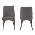 Lot de 2 chaises de salle à manger tapissées à dossier incurvé de style Mid-Century Modern