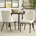 Lot de 2 chaises de salle à manger tapissées à dossier incurvé de style Mid-Century Modern
