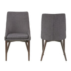 Lot de 2 chaises de salle à manger tapissées à dossier incurvé de style Mid-Century Modern