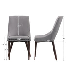 Lot de 2 chaises de salle à manger tapissées à dossier incurvé de style Mid-Century Modern