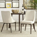 Lot de 2 chaises de salle à manger tapissées à dossier incurvé de style Mid-Century Modern