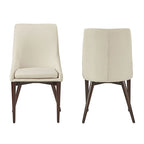 Lot de 2 chaises de salle à manger tapissées à dossier incurvé de style Mid-Century Modern