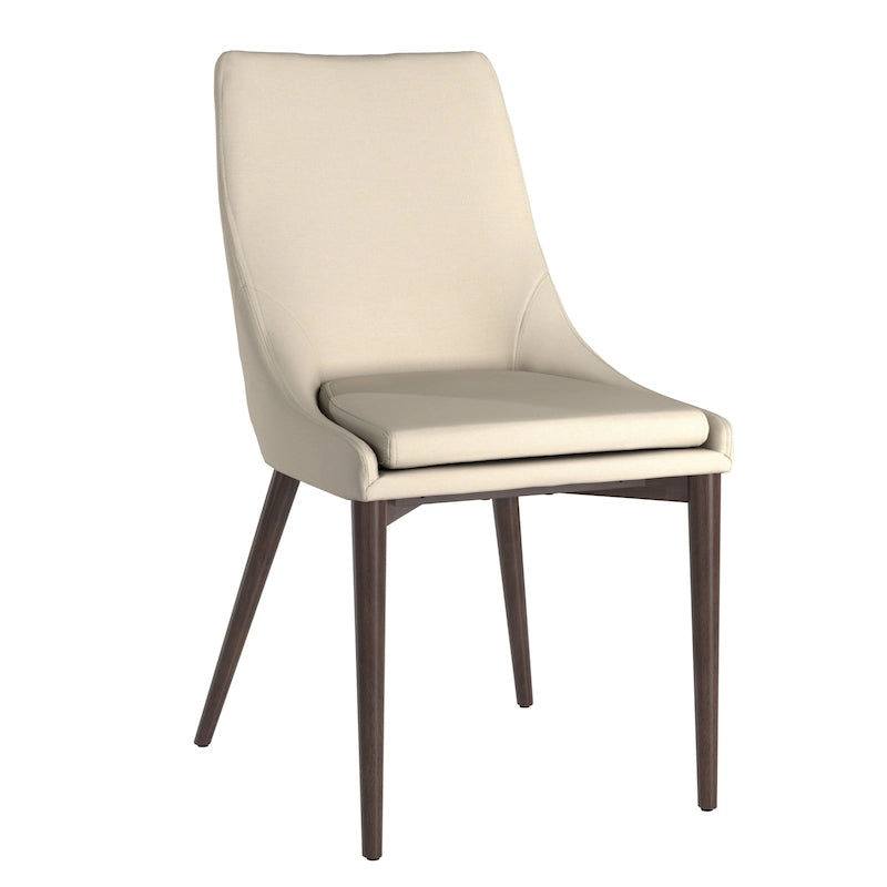 Lot de 2 chaises de salle à manger tapissées à dossier incurvé de style Mid-Century Modern