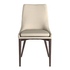 Lot de 2 chaises de salle à manger tapissées à dossier incurvé de style Mid-Century Modern