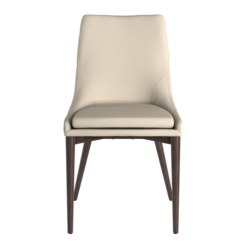 Lot de 2 chaises de salle à manger tapissées à dossier incurvé de style Mid-Century Modern