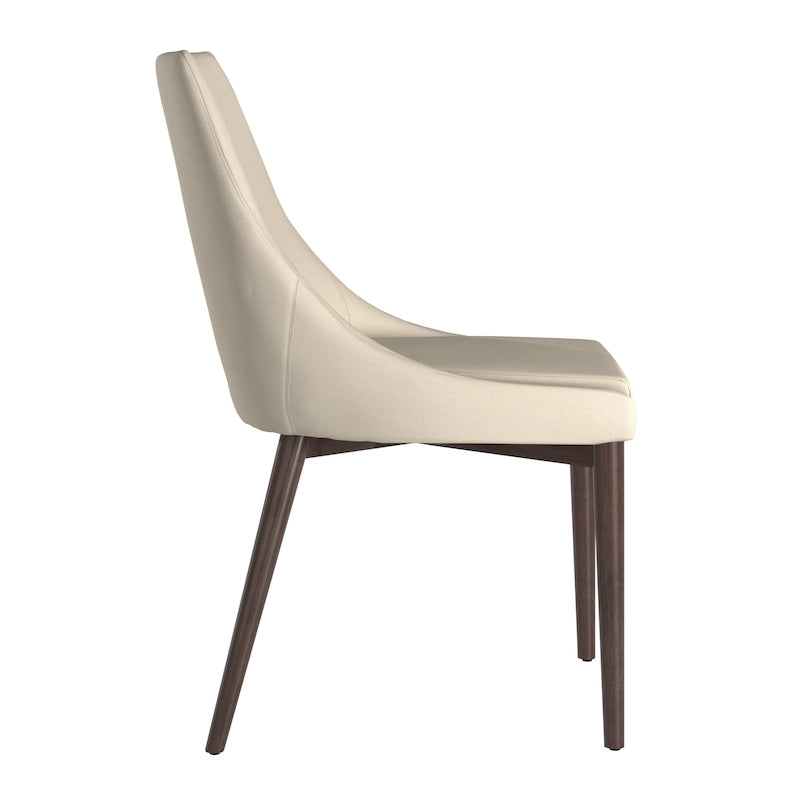 Lot de 2 chaises de salle à manger tapissées à dossier incurvé de style Mid-Century Modern
