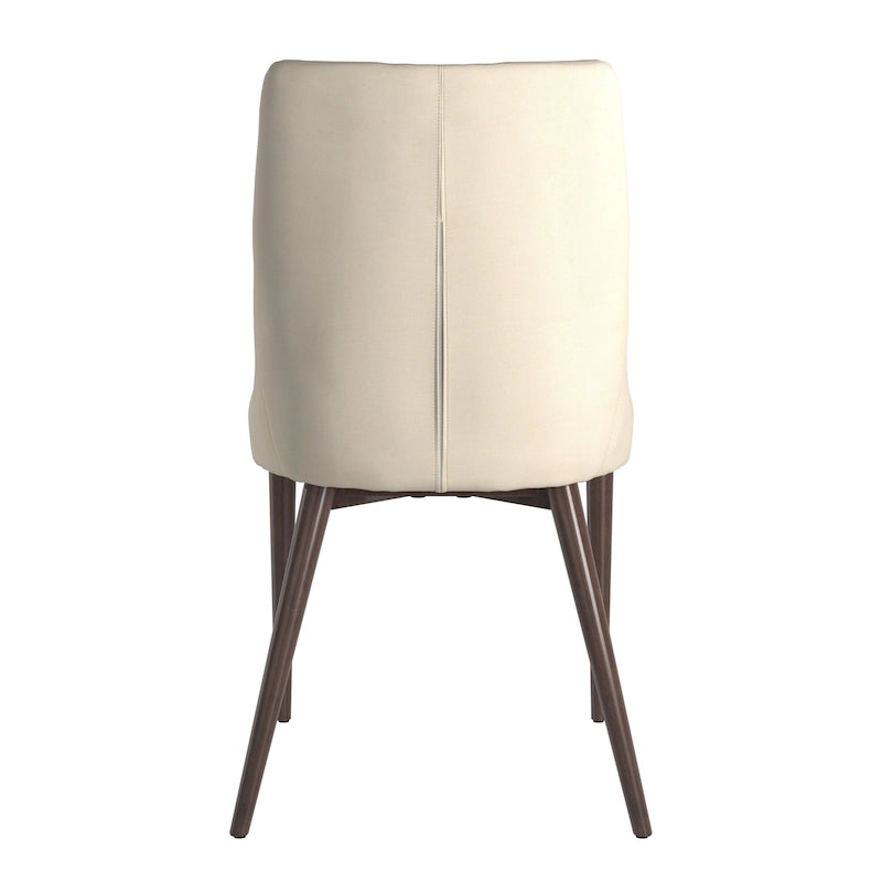 Lot de 2 chaises de salle à manger tapissées à dossier incurvé de style Mid-Century Modern