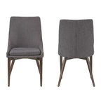 Lot de 2 chaises de salle à manger tapissées à dossier incurvé de style Mid-Century Modern