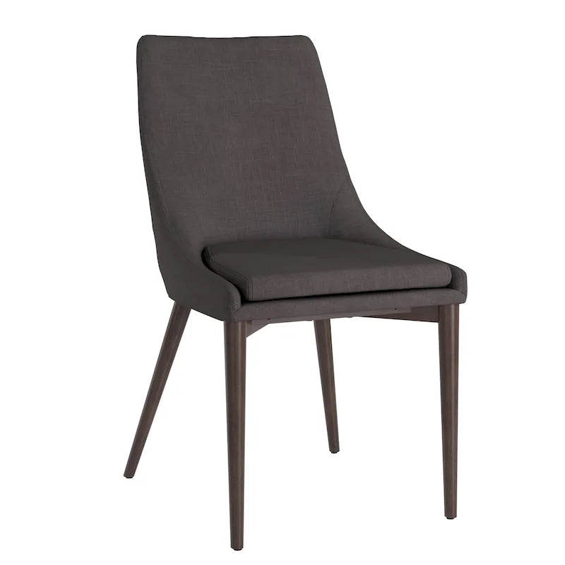 Lot de 2 chaises de salle à manger tapissées à dossier incurvé de style Mid-Century Modern