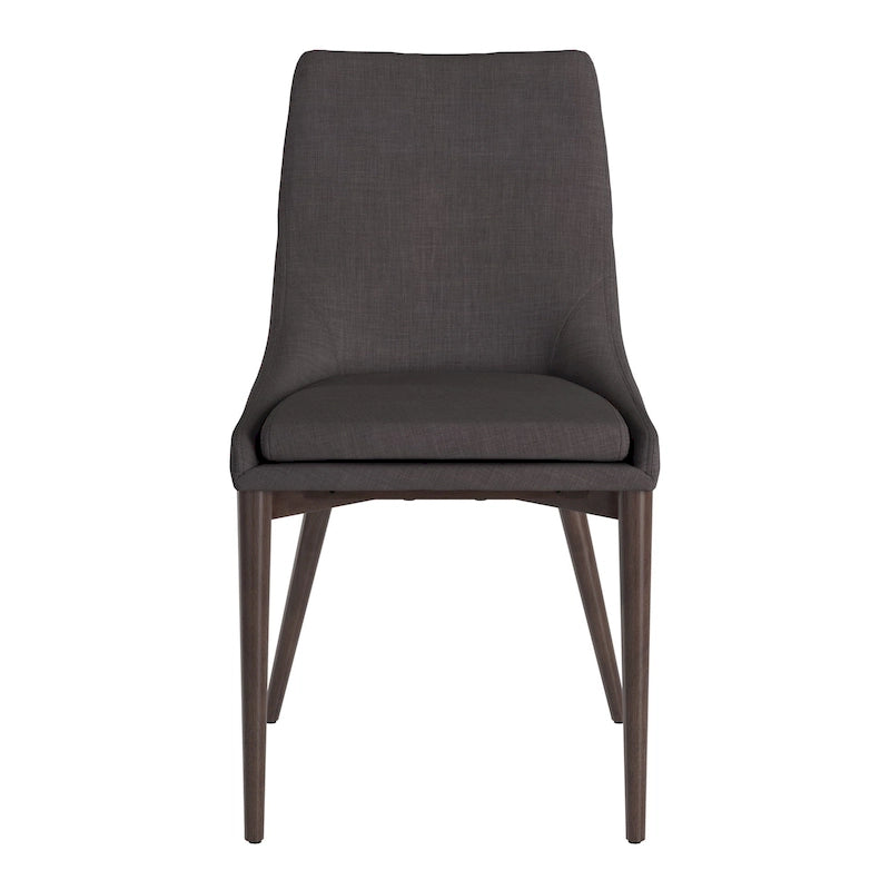 Lot de 2 chaises de salle à manger tapissées à dossier incurvé de style Mid-Century Modern