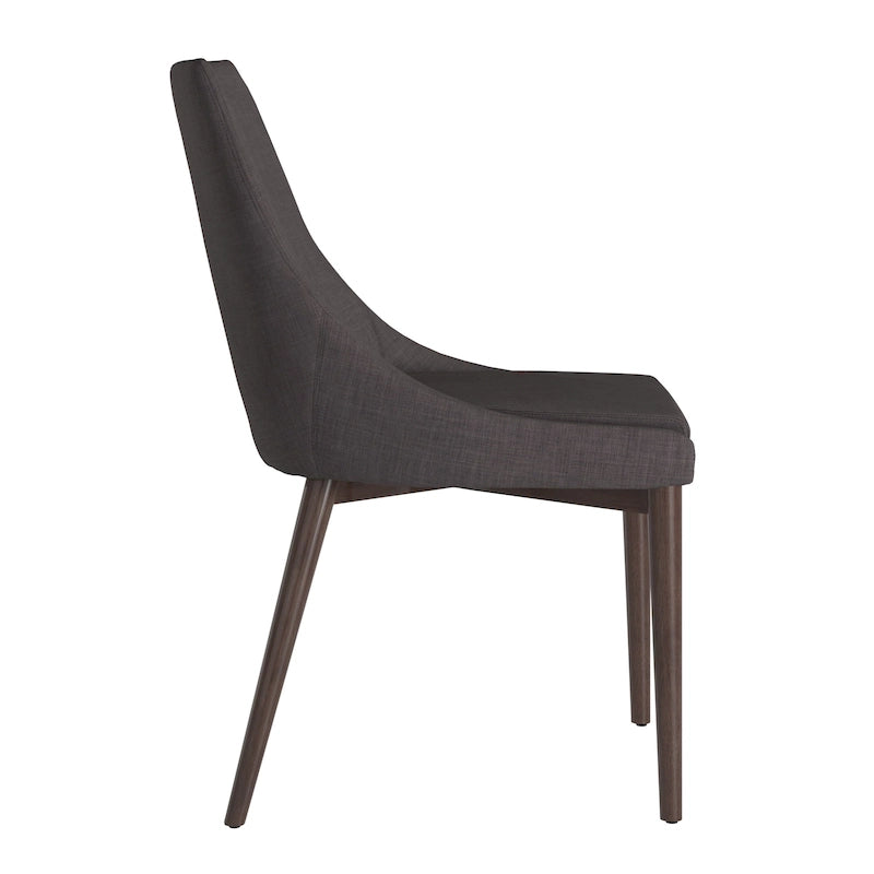 Lot de 2 chaises de salle à manger tapissées à dossier incurvé de style Mid-Century Modern