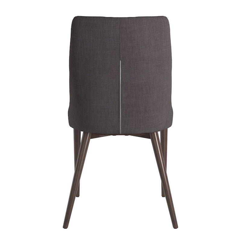 Lot de 2 chaises de salle à manger tapissées à dossier incurvé de style Mid-Century Modern