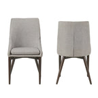 Lot de 2 chaises de salle à manger tapissées à dossier incurvé de style Mid-Century Modern