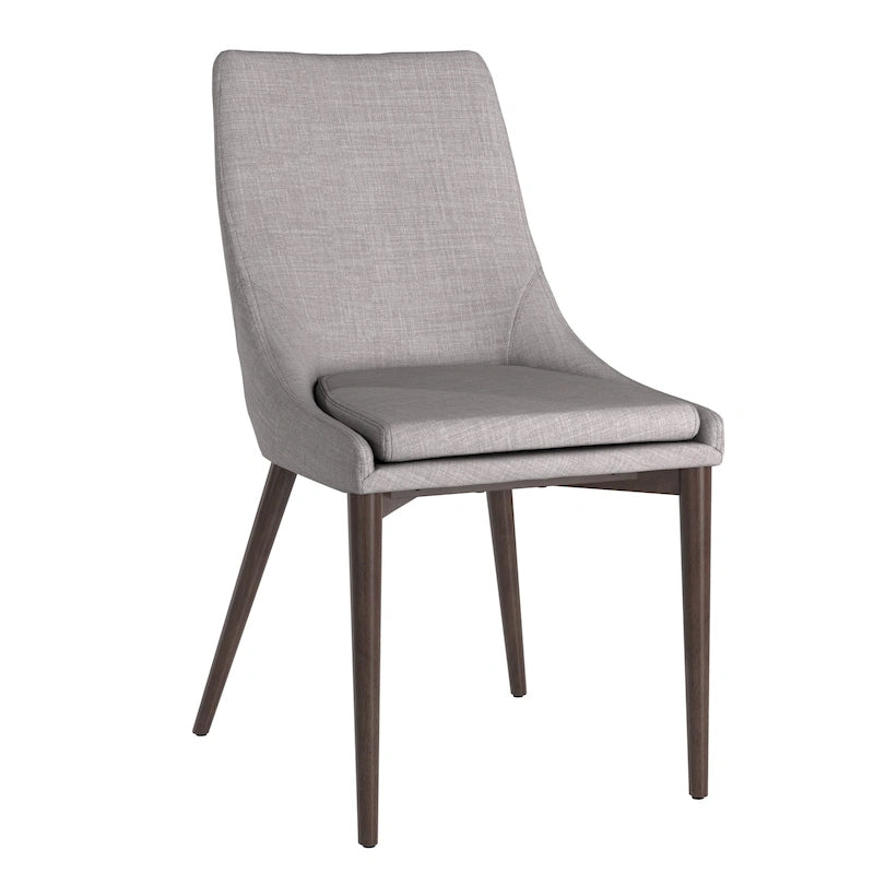 Lot de 2 chaises de salle à manger tapissées à dossier incurvé de style Mid-Century Modern