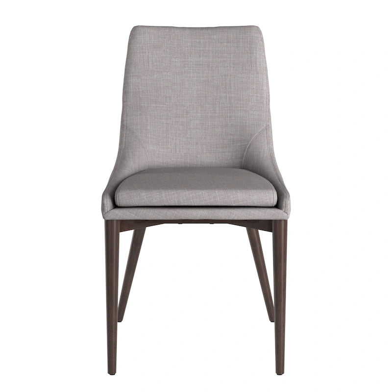Lot de 2 chaises de salle à manger tapissées à dossier incurvé de style Mid-Century Modern