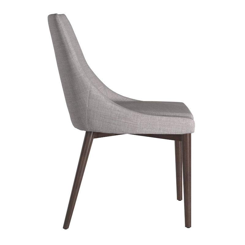 Lot de 2 chaises de salle à manger tapissées à dossier incurvé de style Mid-Century Modern
