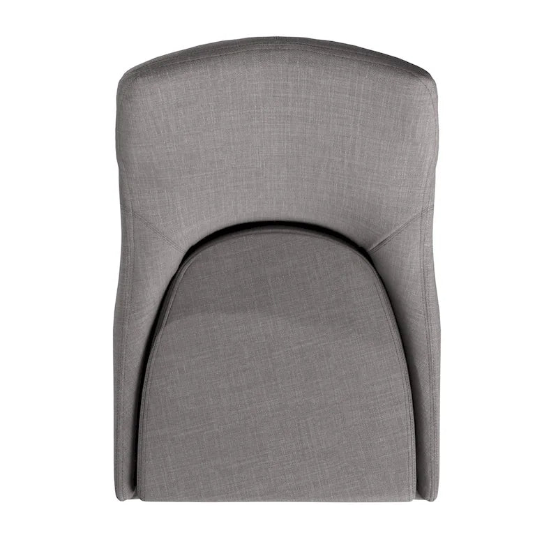 Lot de 2 chaises de salle à manger tapissées à dossier incurvé de style Mid-Century Modern