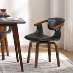 Chaise de salle à manger pivotante moderne avec assise rembourrée et piétement en métal