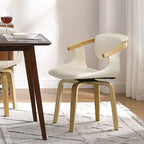 Chaise de salle à manger pivotante moderne avec assise rembourrée et piétement en métal