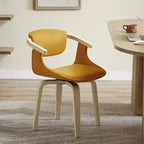 Chaise de salle à manger pivotante moderne avec assise rembourrée et piétement en métal