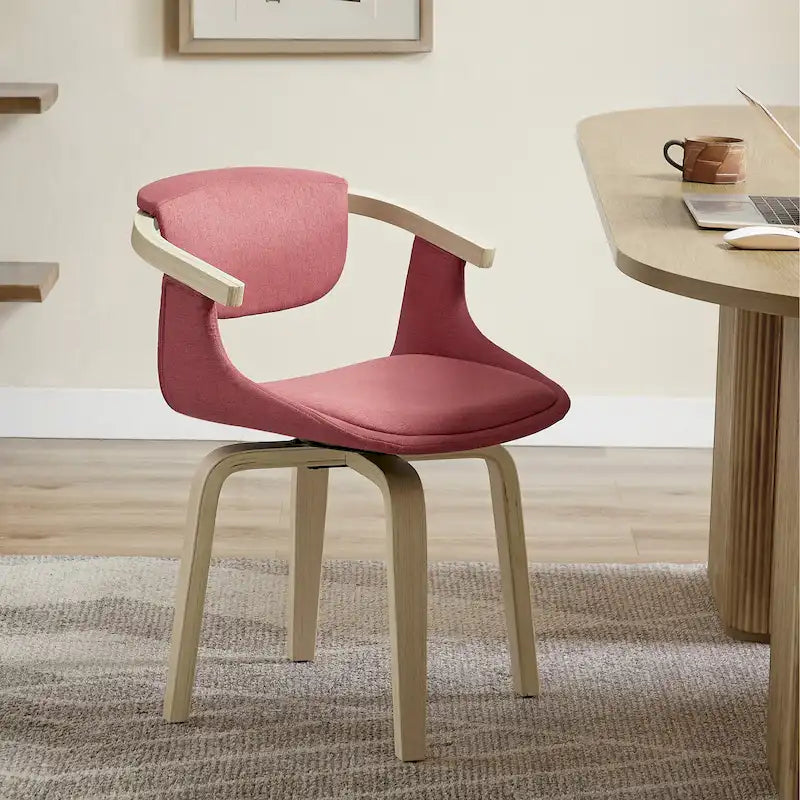 Chaise de salle à manger pivotante moderne avec assise rembourrée et piétement en métal