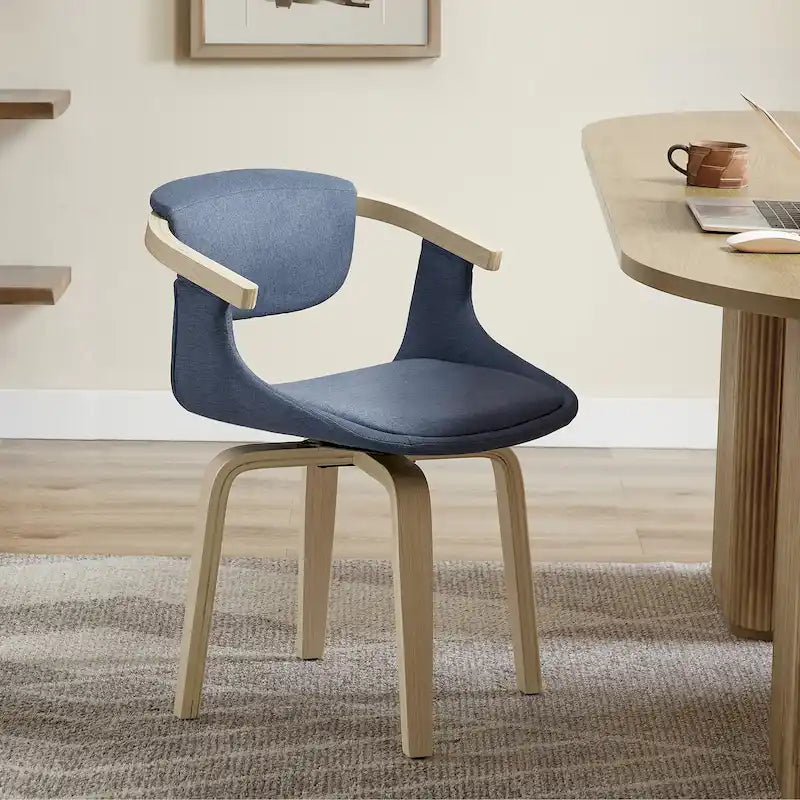 Chaise de salle à manger pivotante moderne avec assise rembourrée et piétement en métal