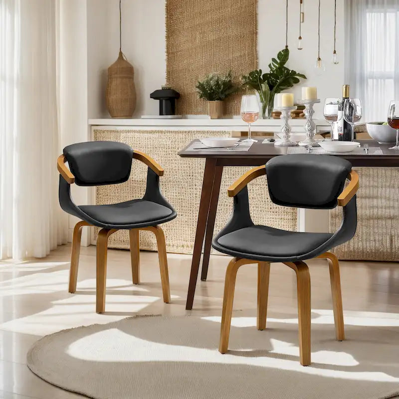 Chaise de salle à manger pivotante moderne avec assise rembourrée et piétement en métal