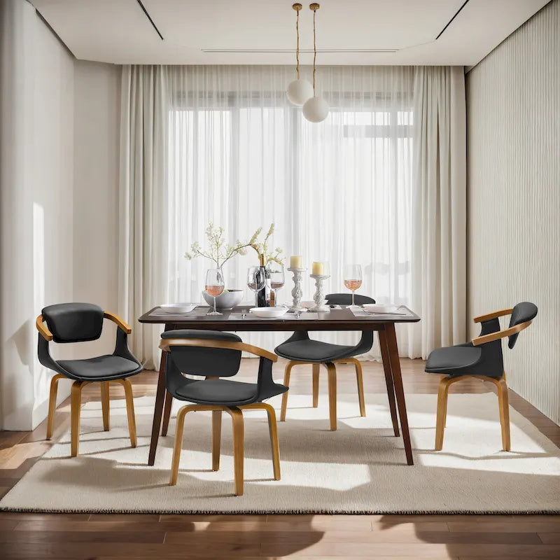Chaise de salle à manger pivotante moderne avec assise rembourrée et piétement en métal