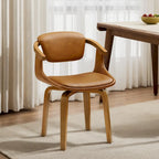 Chaise de salle à manger pivotante moderne avec assise rembourrée et piétement en métal