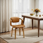 Chaise de salle à manger pivotante moderne avec assise rembourrée et piétement en métal