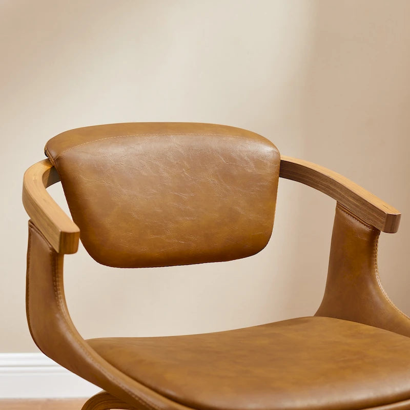 Chaise de salle à manger pivotante moderne avec assise rembourrée et piétement en métal