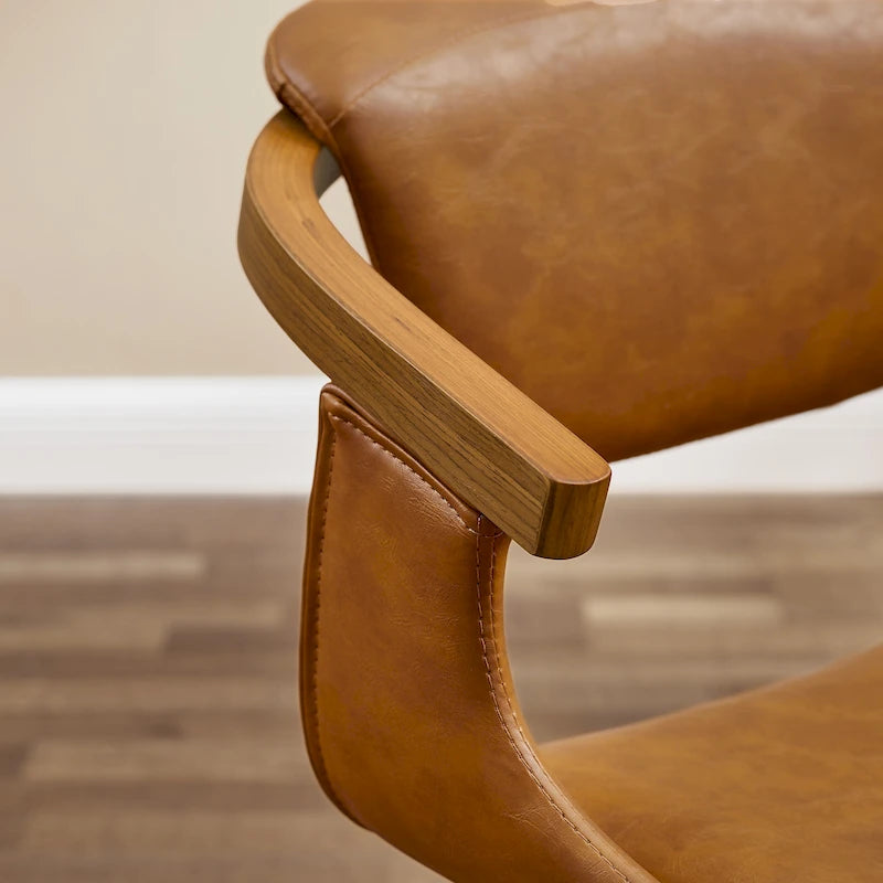 Chaise de salle à manger pivotante moderne avec assise rembourrée et piétement en métal