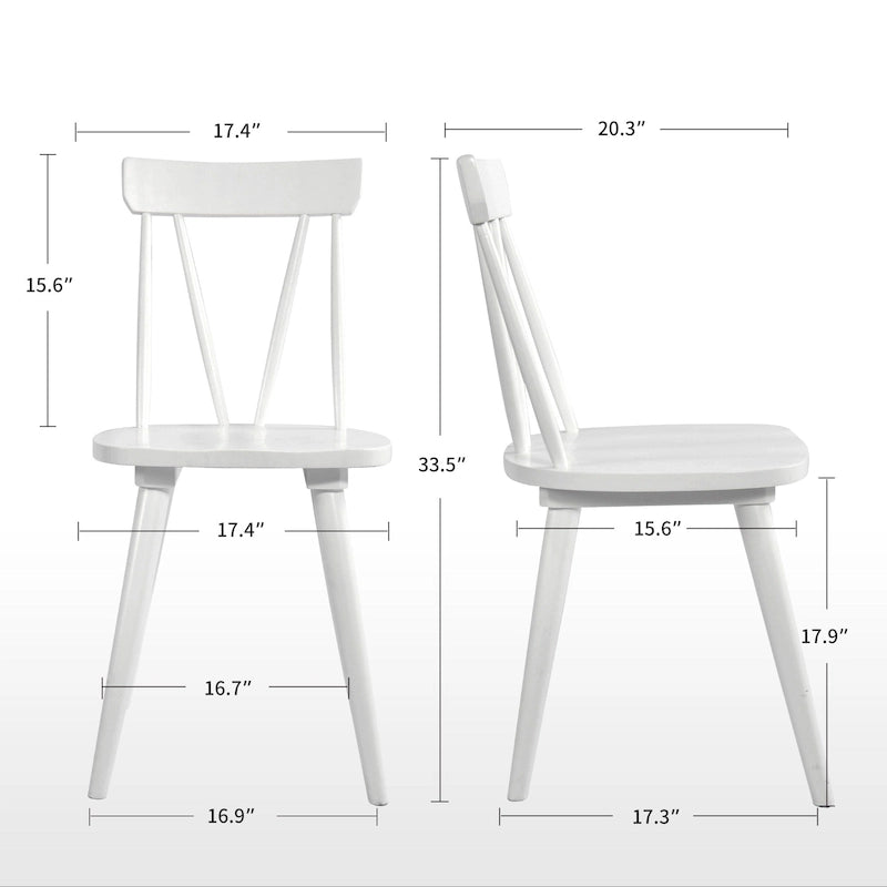 Chaises de salle à manger larges en bois Windsor 17.4