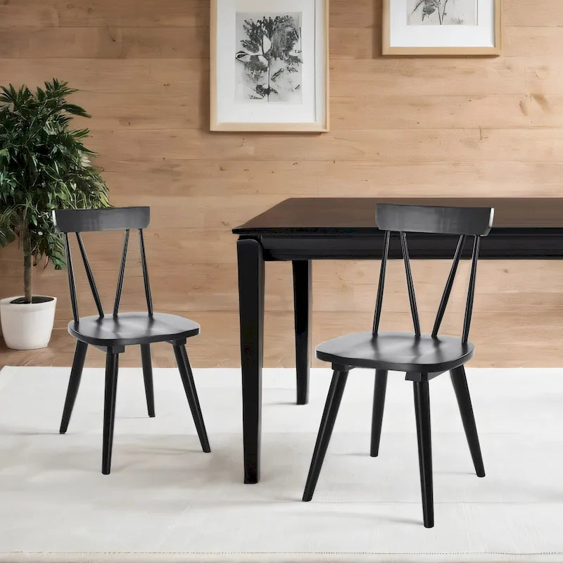 Chaises de salle à manger larges en bois Windsor 17.4