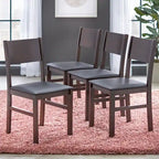 Ensemble de salle à manger 5 pièces en bois massif avec table et 4 chaises pour cuisine