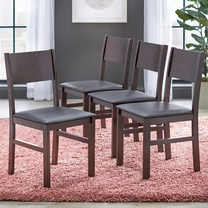 Ensemble de salle à manger 5 pièces en bois massif avec table et 4 chaises pour cuisine