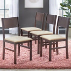 Ensemble de salle à manger 5 pièces en bois massif avec table et 4 chaises pour cuisine