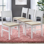 Ensemble de salle à manger 5 pièces en bois massif avec table et 4 chaises pour cuisine
