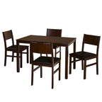 Ensemble de salle à manger 5 pièces en bois massif avec table et 4 chaises pour cuisine