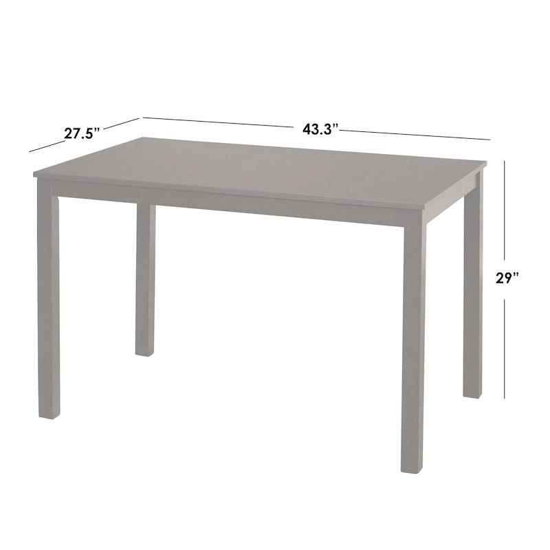 Ensemble de salle à manger 5 pièces en bois massif avec table et 4 chaises pour cuisine