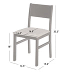 Ensemble de salle à manger 5 pièces en bois massif avec table et 4 chaises pour cuisine